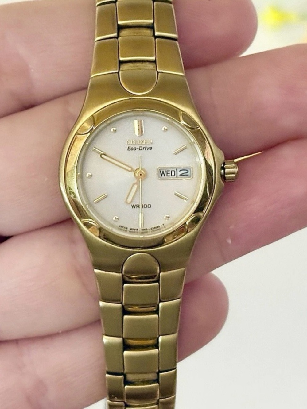 Vintage Citizen Eco-Drive Womens Classic Solar-Powered Gold Cocktail Watch WORKS